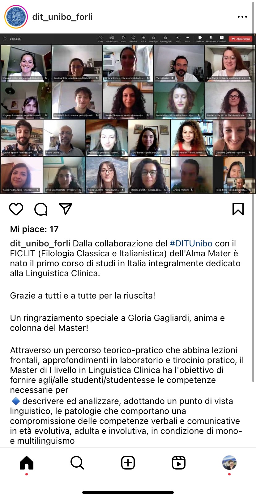 Conclusione del master